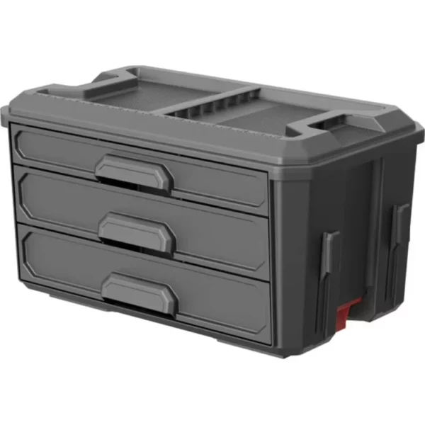 Hyper Tough Hyper Stack Portable  3 Drawer Tool Storage  and Organizers Home DIY Box Stackable Tray