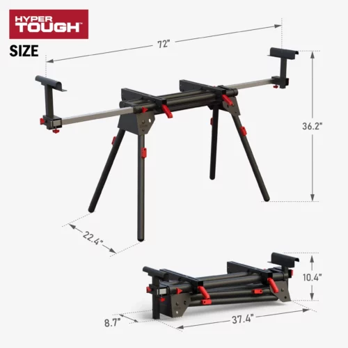 Hyper Tough Hyper Stack Heavy Duty 500 lb Miter Saw Stand Supports 10 Boards 03 scaled