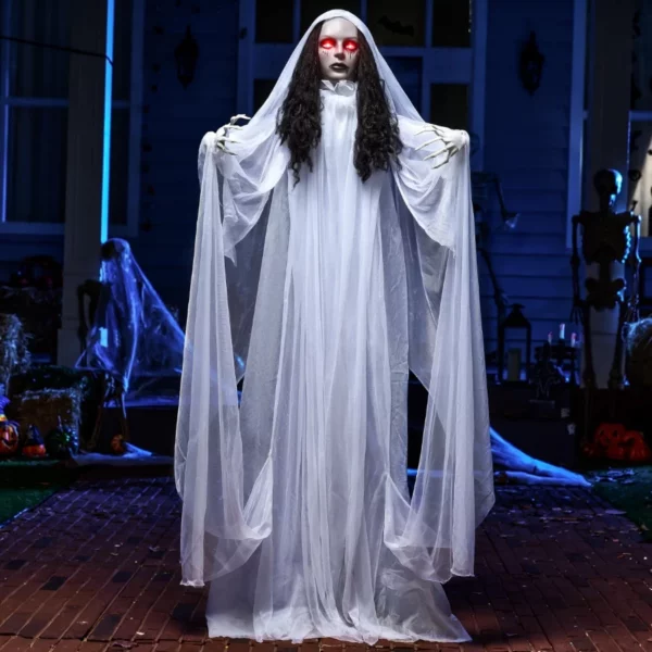 JOYIN Outdoor Halloween Decoration, 67" Life Size Bride Ghost with Scary Sound for Yard Lawn Garden Haunted House Party Props