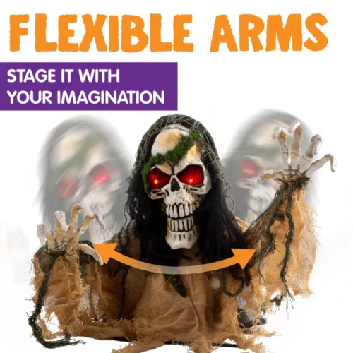 JOYIN Halloween Decoration Outdoor Animated Zombie Groundbreaker Light up Skeleton Zombie Groundbre 07
