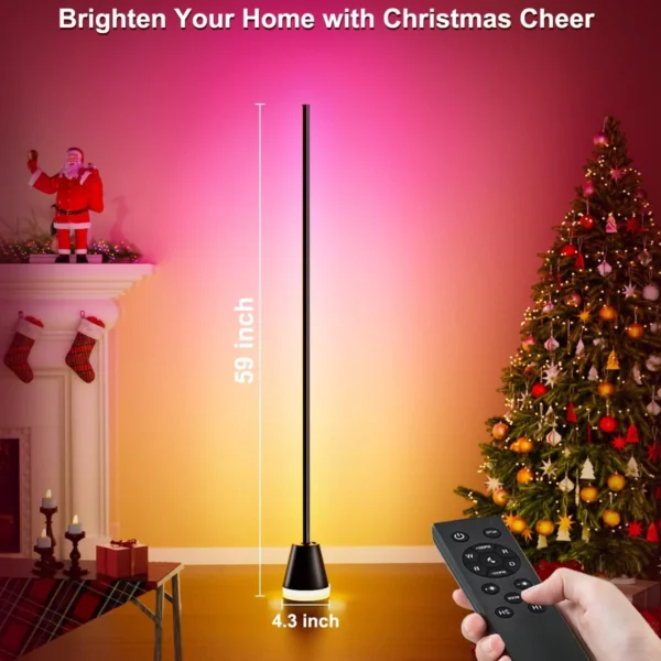 Smart RGB LED Corner Floor Lamp With 172 LEDs, APP & Remote Control, Music Sync, 16 Million Colors, Perfect For Living Room Or Bedroom