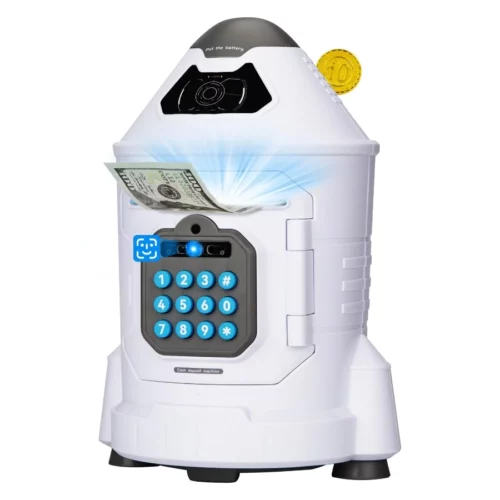 Kids Safe Electronic Piggy Bank for Boys Girls ATM Money Saving Box Toy 2024 with Password Face 01