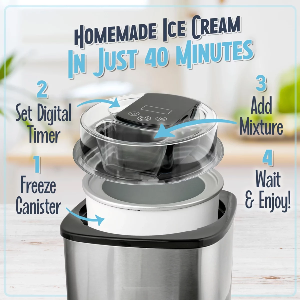 Nostalgia 2 Quart Electric Ice Cream Maker – Make Homemade Ice Cream Gelato Sorbet Frozen Yogurt 07