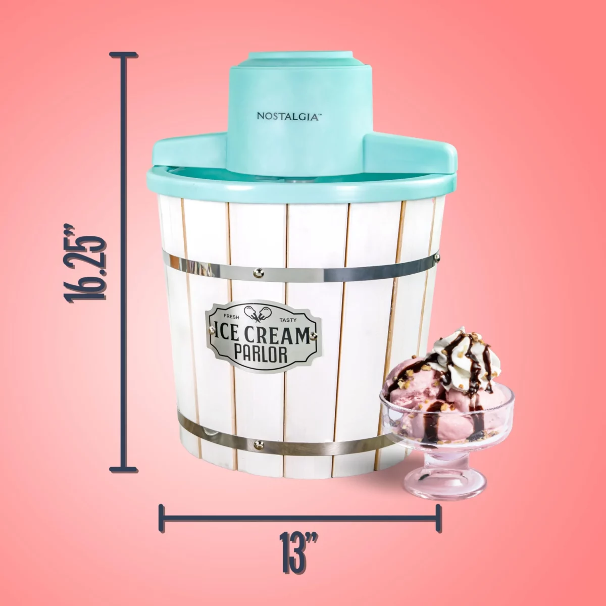 Nostalgia Electric Ice Cream Maker – Parlor Style Old Fashioned Soft Serve Ice Cream Machine Makes 02