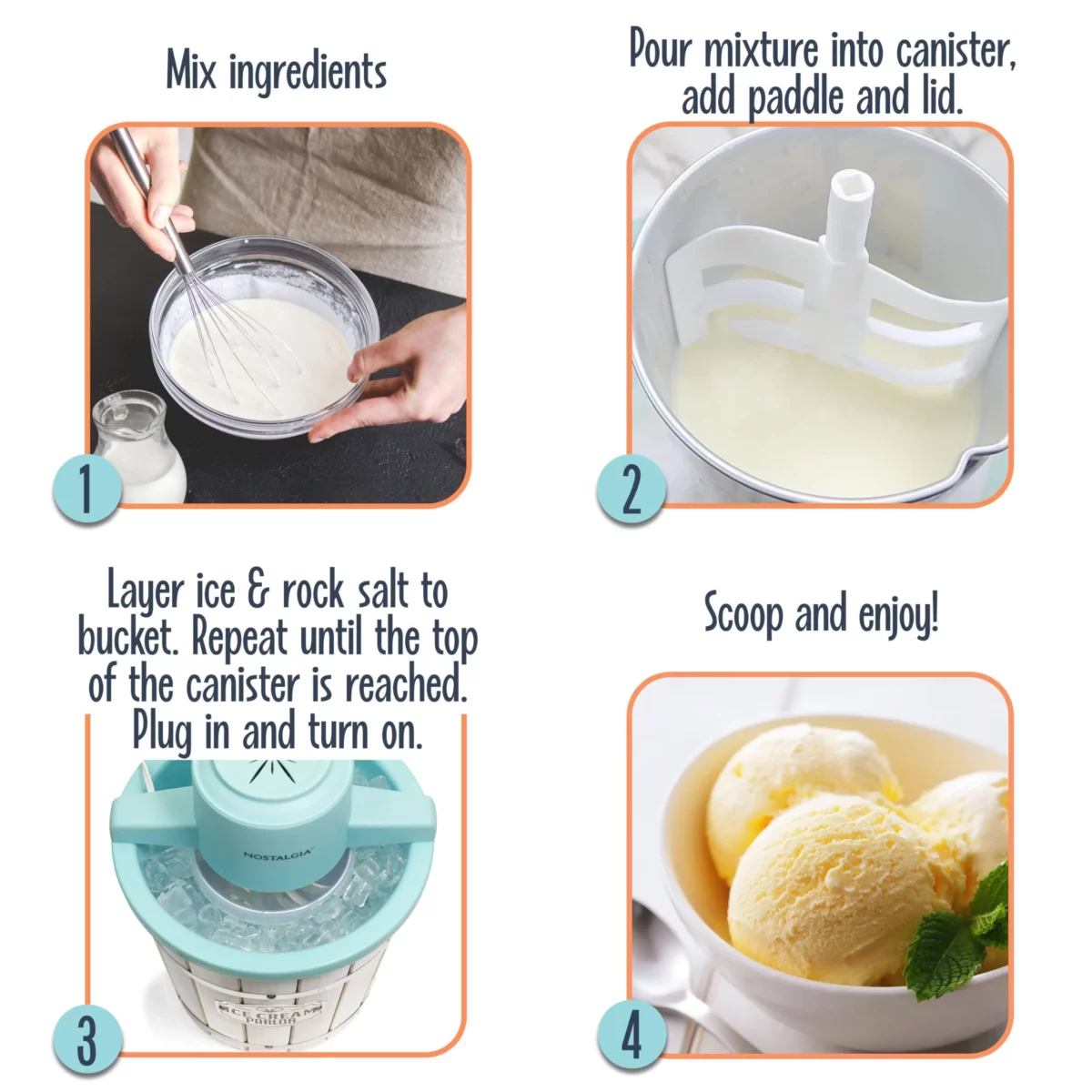 Nostalgia Electric Ice Cream Maker – Parlor Style Old Fashioned Soft Serve Ice Cream Machine Makes 05
