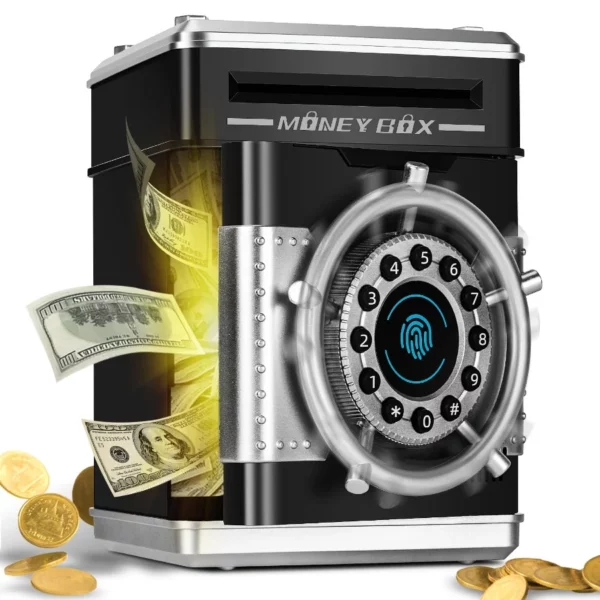 Fingerprint Simulation Piggy Bank For Kids, Electronic Money Saving Box Toy Gift For Boys And Girls Ages 4-13