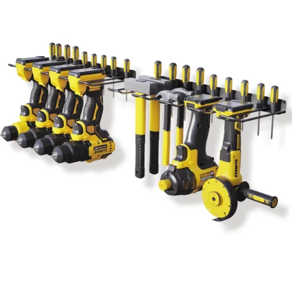 2 Pack Drill Holder Power Tool Organizer Wall Mount Heavy Duty Garage Storage Rack With 32 Screwdriver Slots Ideal Garage Gifts For Men