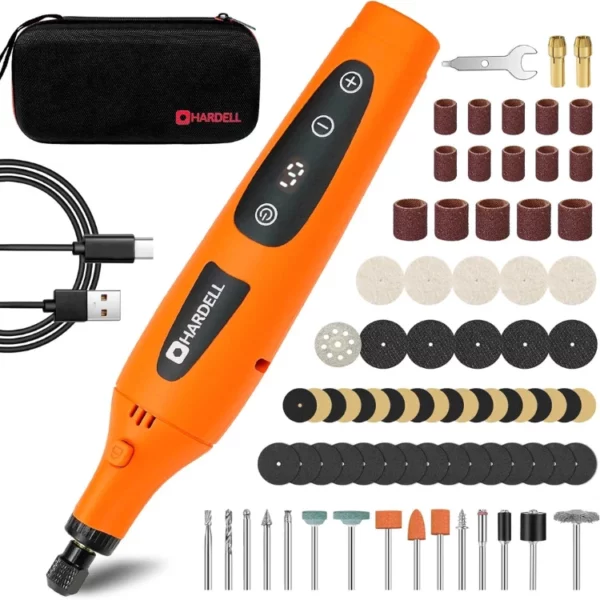 Cordless Rotary Tool 4V 6-Speed Kit With Powerful Motor 2000mAh Battery Engraving Tool With Digital Display 80Pcs Accessories