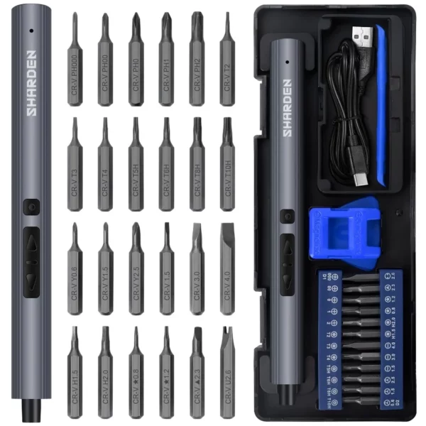 Cordless Mini Electric Screwdriver Kit, 29 in 1 Repair Tool with 24 Magnetic Bits, Perfect for Laptop Watch Phone