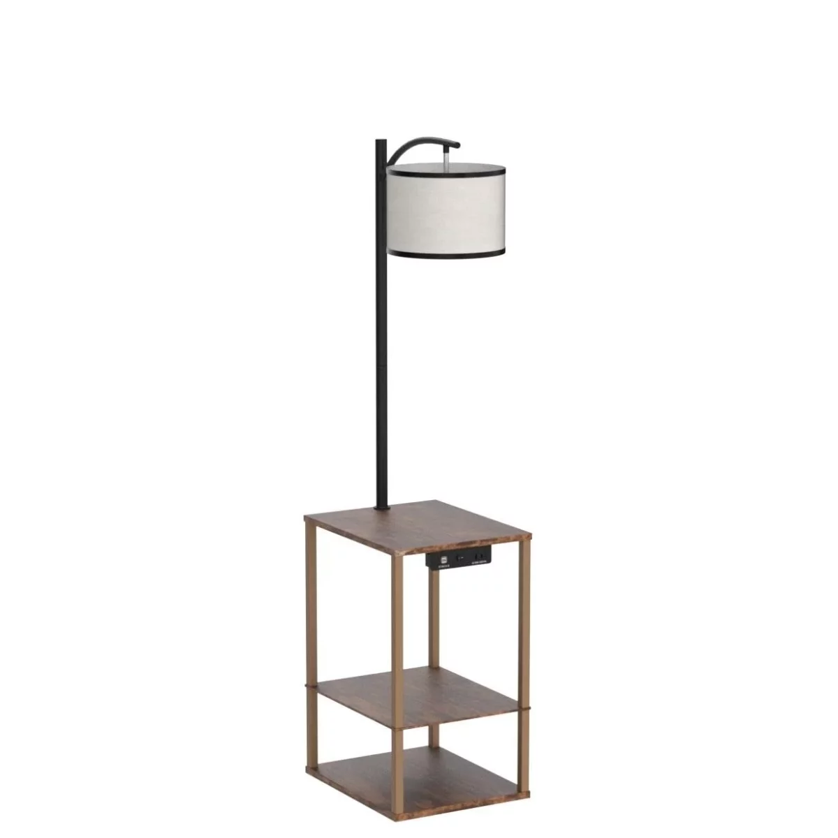 SUNMORY Floor Lamp with Table End Table for Living Room with Lamp Shelves Side Table with Charging 06