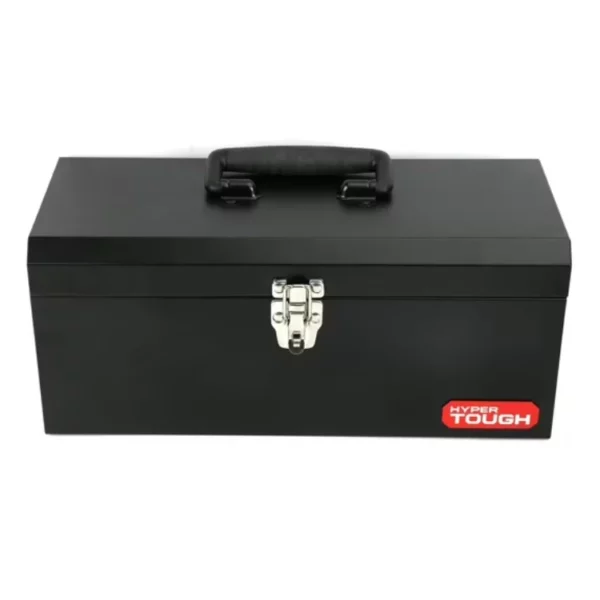 Hyper Tough Portable Tool Box Small Parts Organizer 16In Bins Removable Tray Hardware Storage With Handle Metal