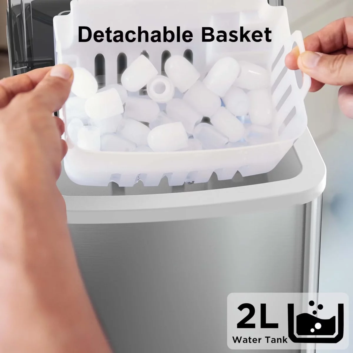 Silonn Ice Makers Countertop 9 Cubes Ready in 6 Mins 26lbs in 24Hrs Self Cleaning Ice Machine wit 05