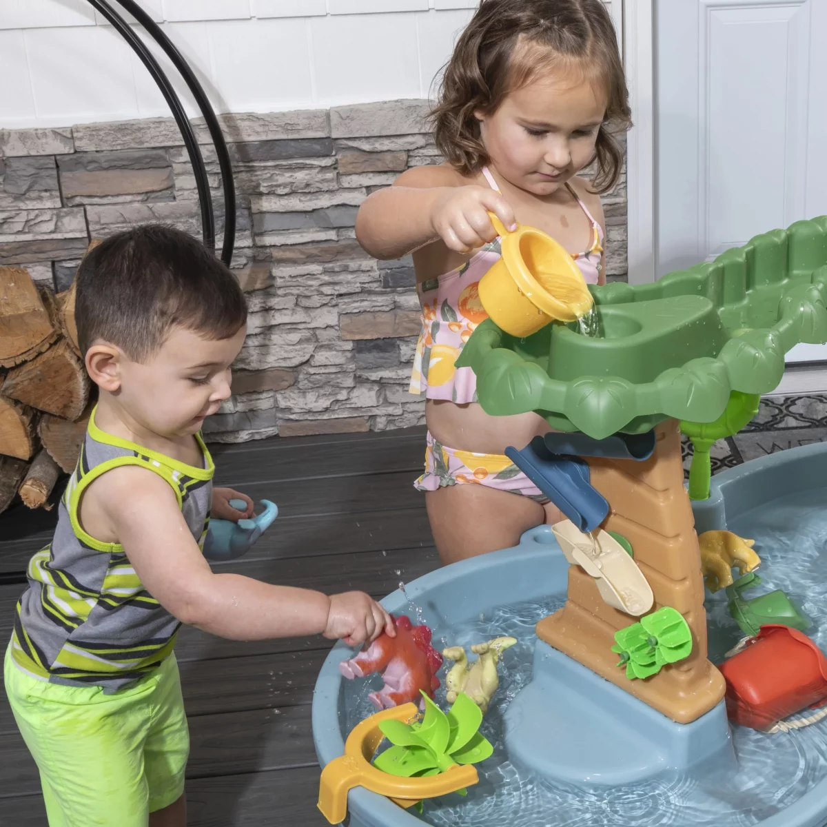 Step2 Dino Showers Multi color Plastic Water Table for Toddlers with 13 Piece Playset 06 scaled