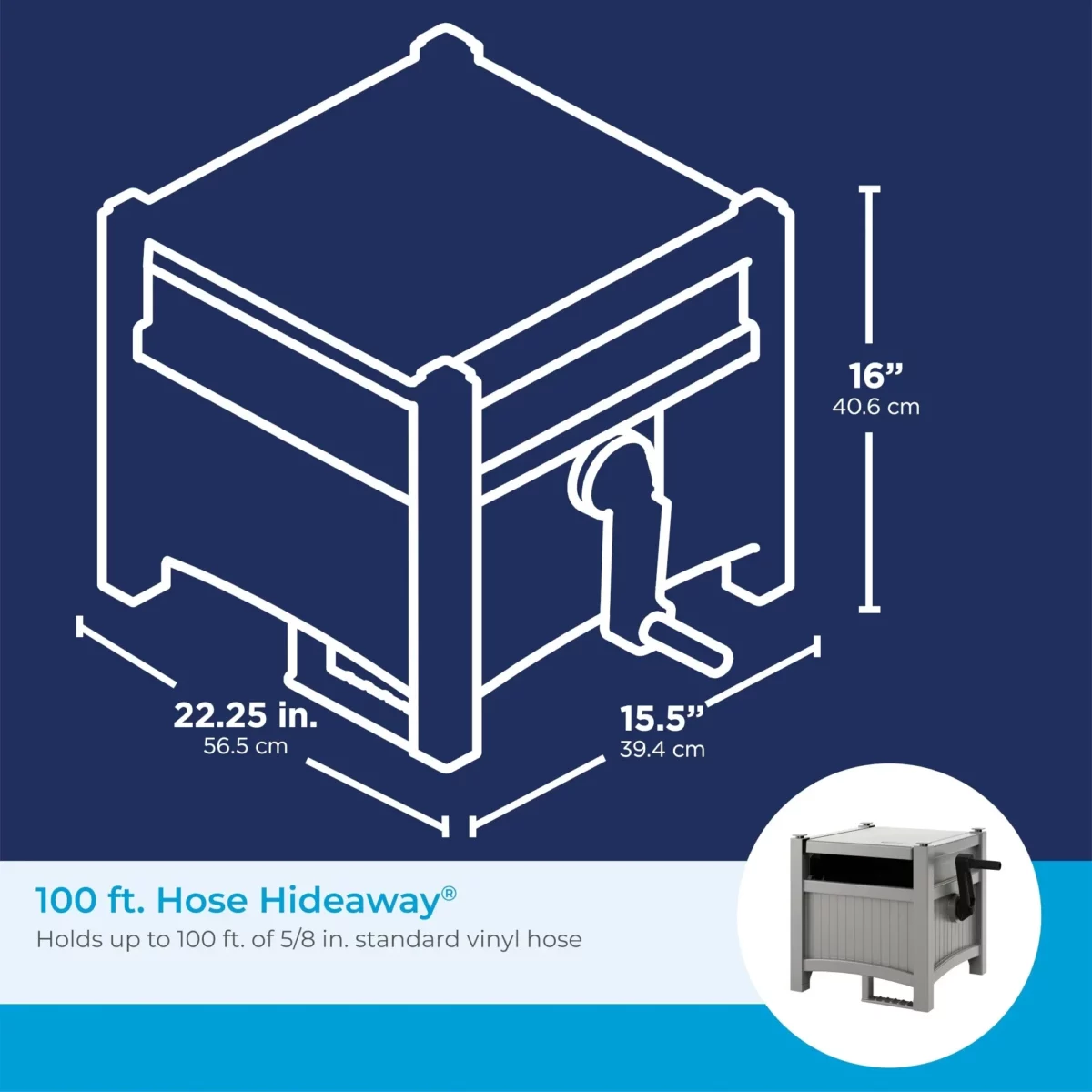 Suncast 100 ft. Hose Hideaway Hose Reel Gray 02