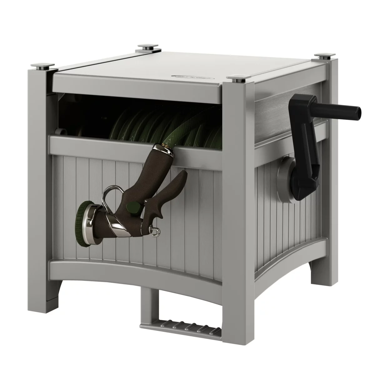 Suncast 100 ft. Hose Hideaway Hose Reel Gray 05 scaled