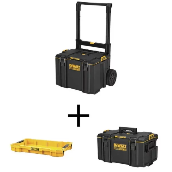 Dewalt Portable Rolling Tool Box With Wheels Modular Large With Telescopic Handle Carrier Deep Stackable