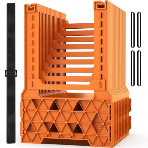 WELLUCK RV Sewer Hose Support 10FT Blaze Orange RV Sewer Support with Adjustable Height Design Sec 01