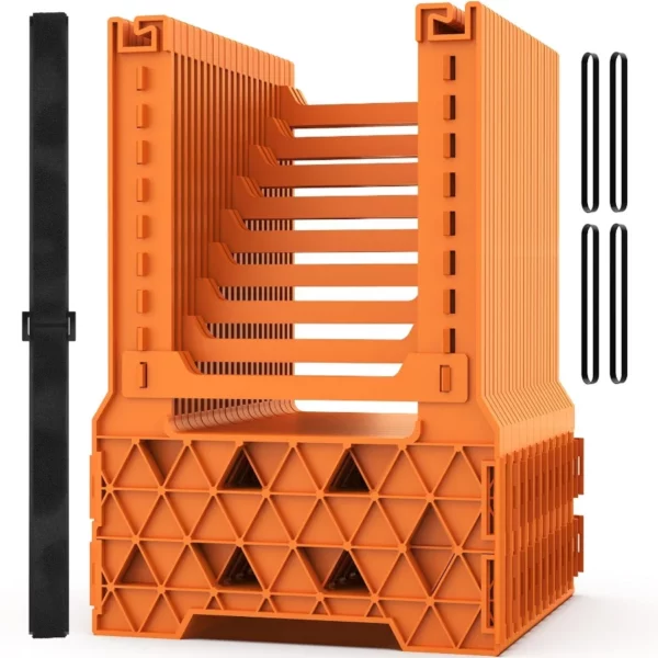 RV Sewer Hose Support 10FT Blaze Orange, Adjustable Camper Septic Hose Holder with Strap, Quick Setup