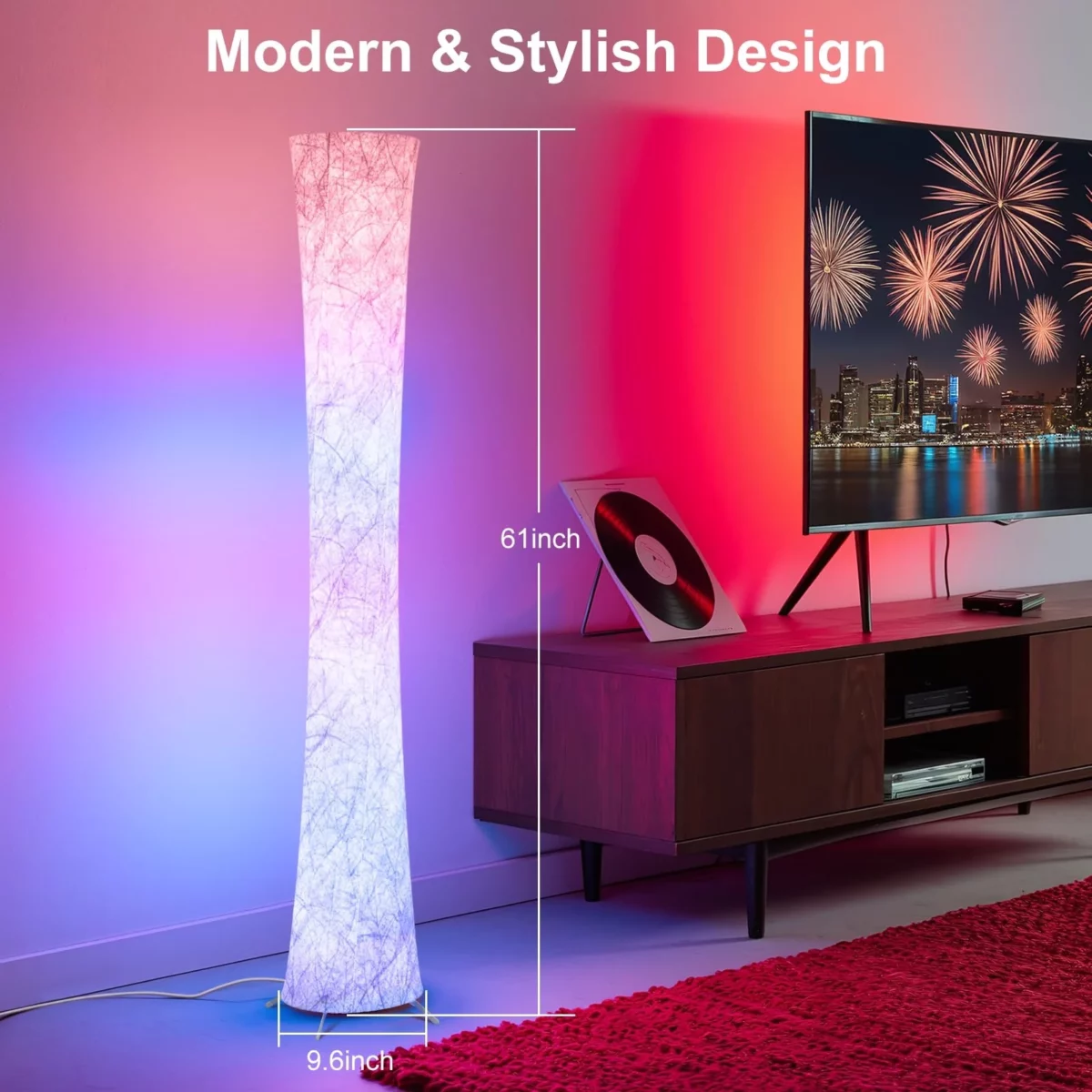 WORLD WIN Floor Lamp 61 Smart RGB LED Corner Lamp with Music Sync and 16 Million DIY Colors 3 Co 02