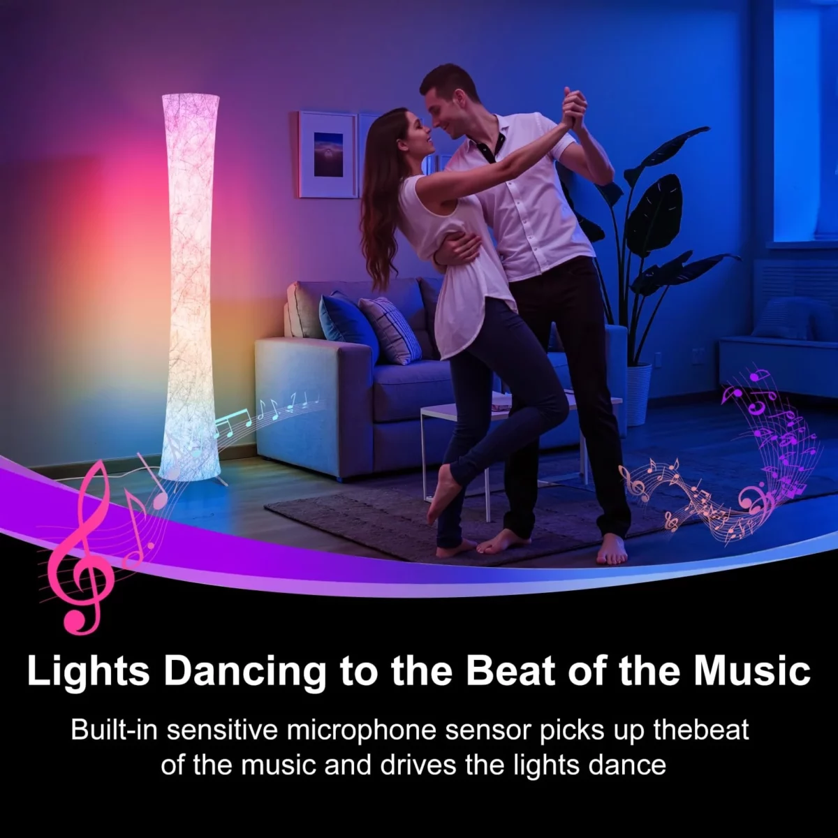 WORLD WIN Floor Lamp 61 Smart RGB LED Corner Lamp with Music Sync and 16 Million DIY Colors 3 Co 05
