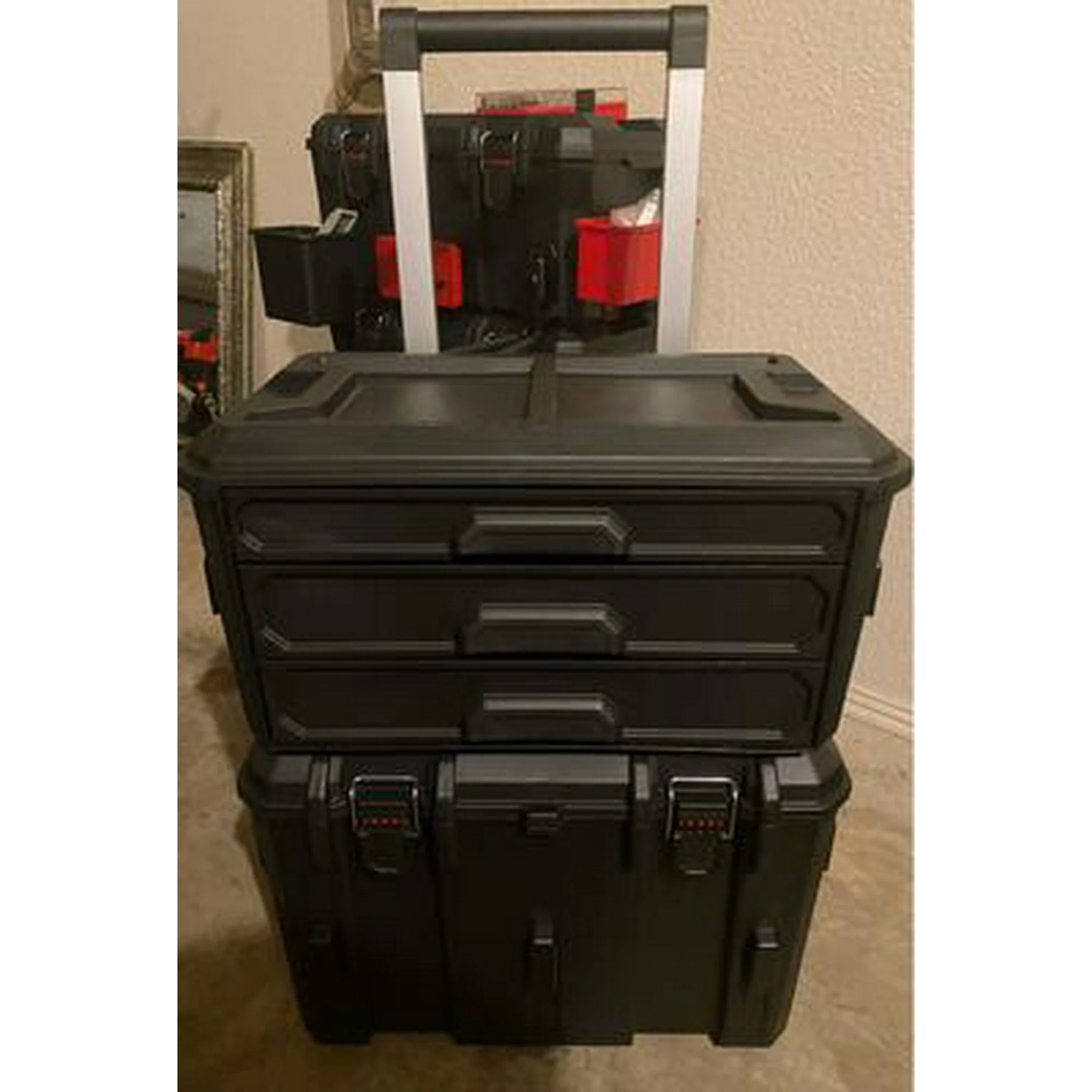 Click to view full screen Hyper Tough Hyper Stack Portable 3 Drawer Tool Storage and Organizers Home DIY Box Stackable Tray photo review
