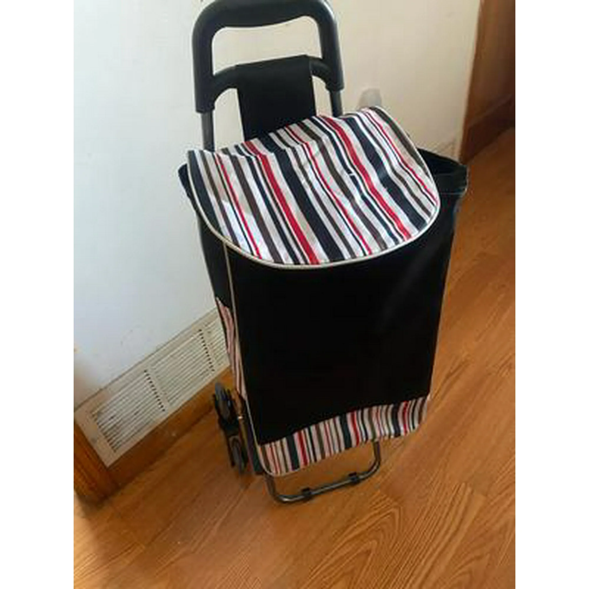 Click to view full screen Folding Shopping Cart Heavy Duty Grocery Cart With Wheels Easy Stair Climbing Large Utility Trolley For Groceries Laundry Pantry Garage photo review