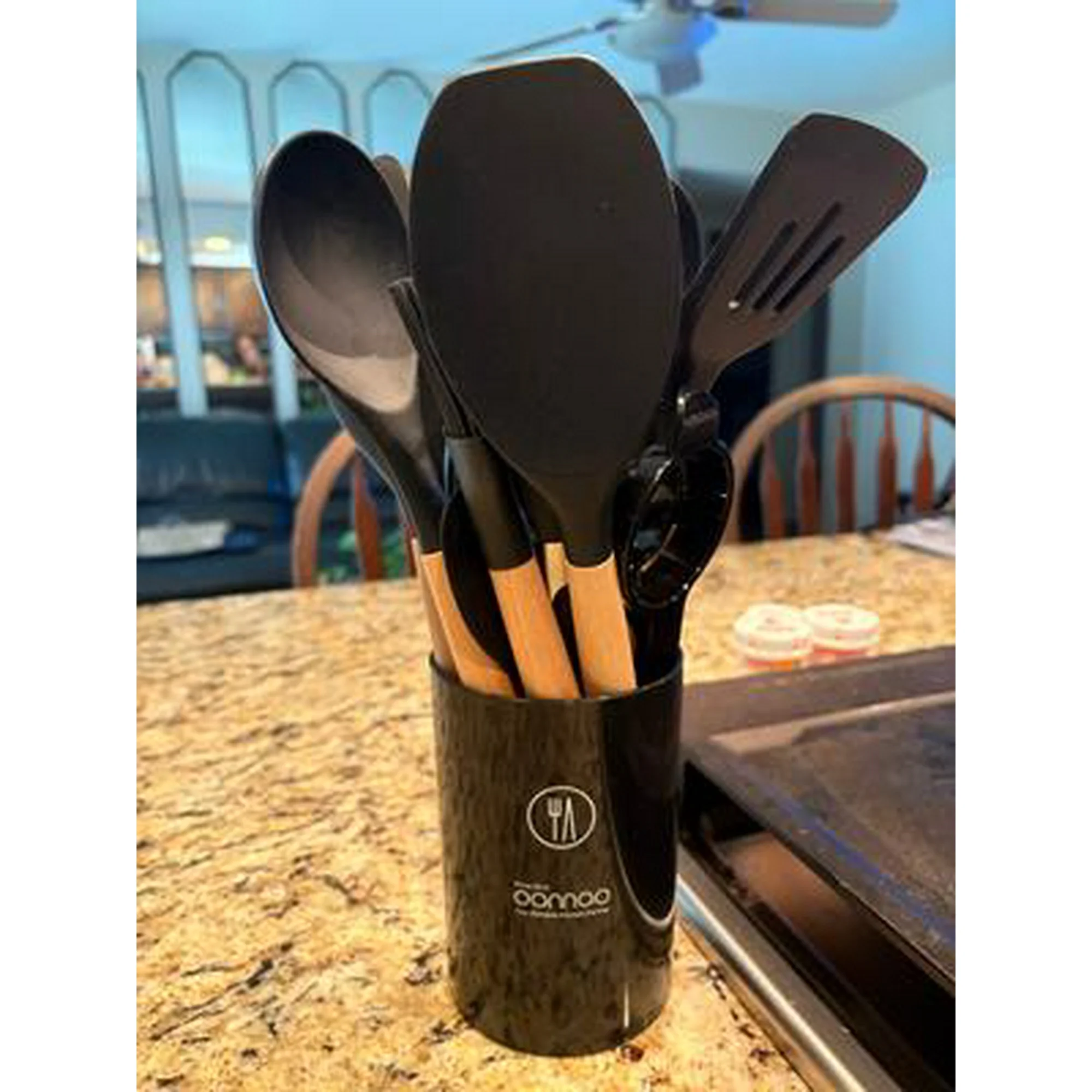 Click to view full screen 24Pcs Silicone Cooking Utensils Set With Holder Spatula Set Measuring Cups And Spoons With Stainless Steel Handle Kitchen Gadget photo review