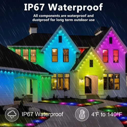 100FT Permanent Outdoor Lights IP67 Waterprooffor House Roof Christmas Holiday Party Daily Lig 03