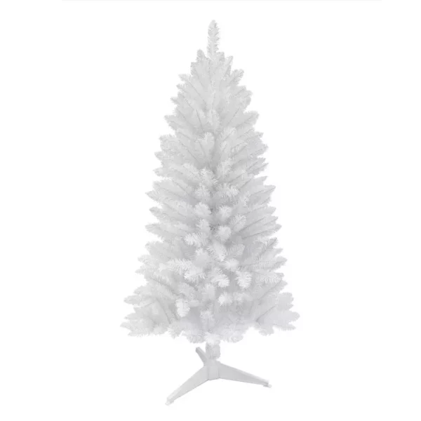 Puleo International Inc. 4-ft. White Carson Artificial Pine Christmas Tree Decor