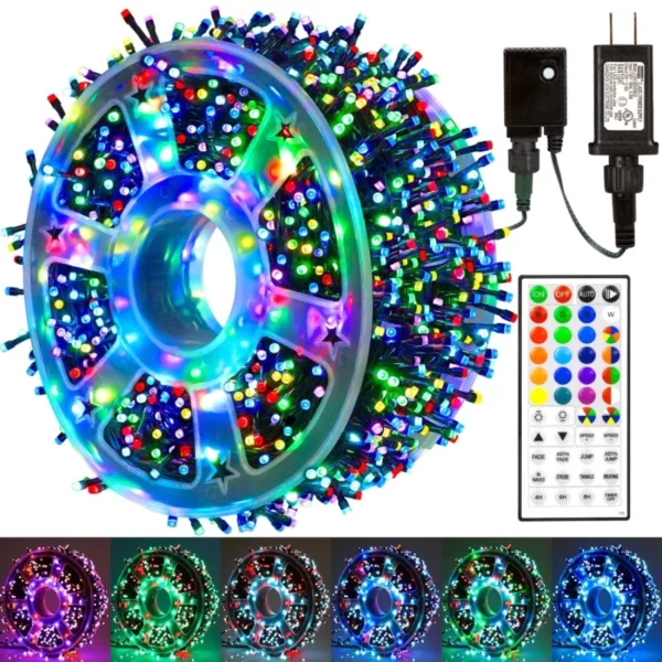 164FT 500 LED RGB Christmas String Lights – 24 Colors Waterproof Fairy Lights with Remote & Timer for Indoor Outdoor Xmas Decor