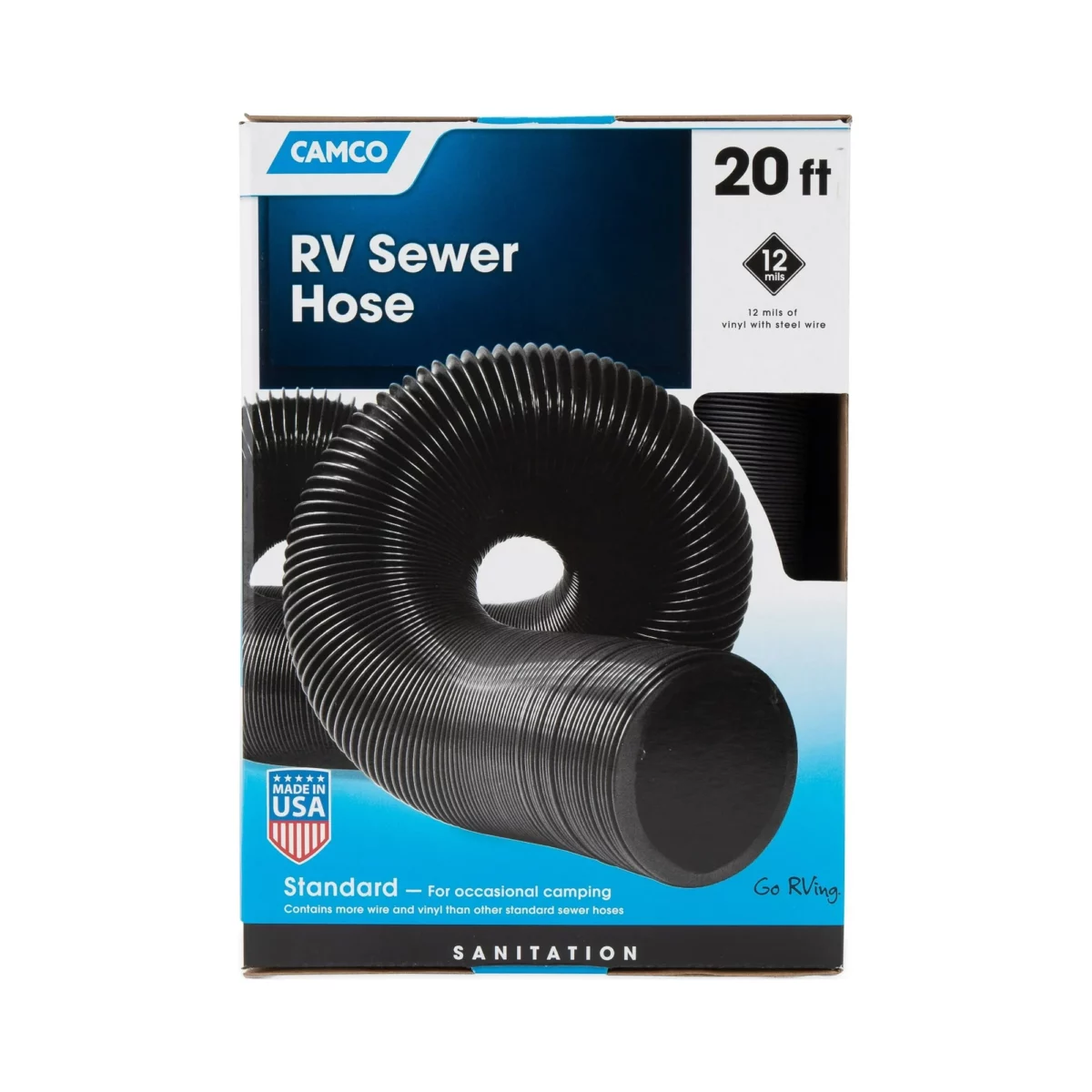 2 Pack Camco 20 Ft Heavy Duty Rv Camper Swivel Sewer Dump Hose Kit Trailer Waste Pipe Tank Features Elbow Fitting Removable 1 1