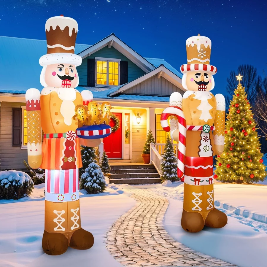2 Pcs 8 Ft Christmas Inflatables Outdoor Nutcracker Decorations, Inflatable Nutcracker Soldier with - 05 2 Pcs 8 Ft Christmas Inflatables Outdoor Nutcracker Decorations Inflatable Nutcracker Soldier with 05