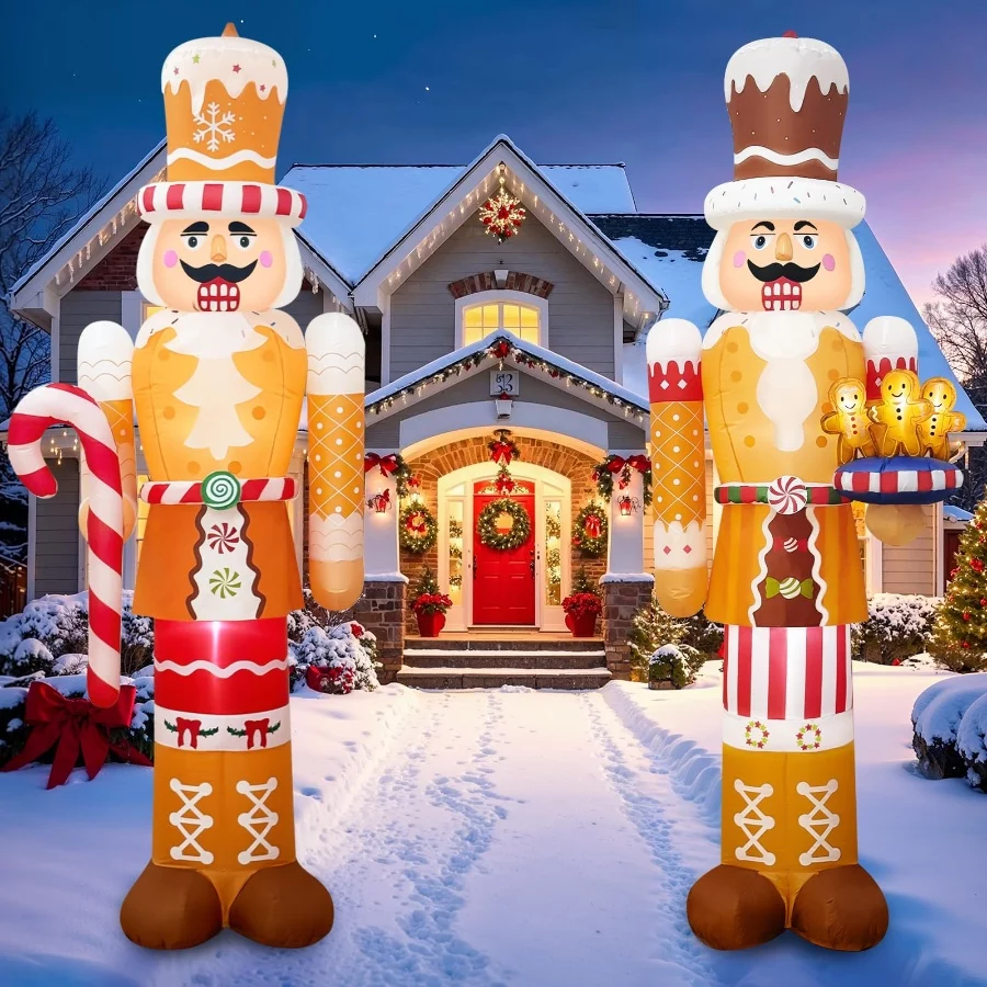 2 Pcs 8 Ft Christmas Inflatables Outdoor Nutcracker Decorations, Inflatable Nutcracker Soldier with - 07 2 Pcs 8 Ft Christmas Inflatables Outdoor Nutcracker Decorations Inflatable Nutcracker Soldier with 07