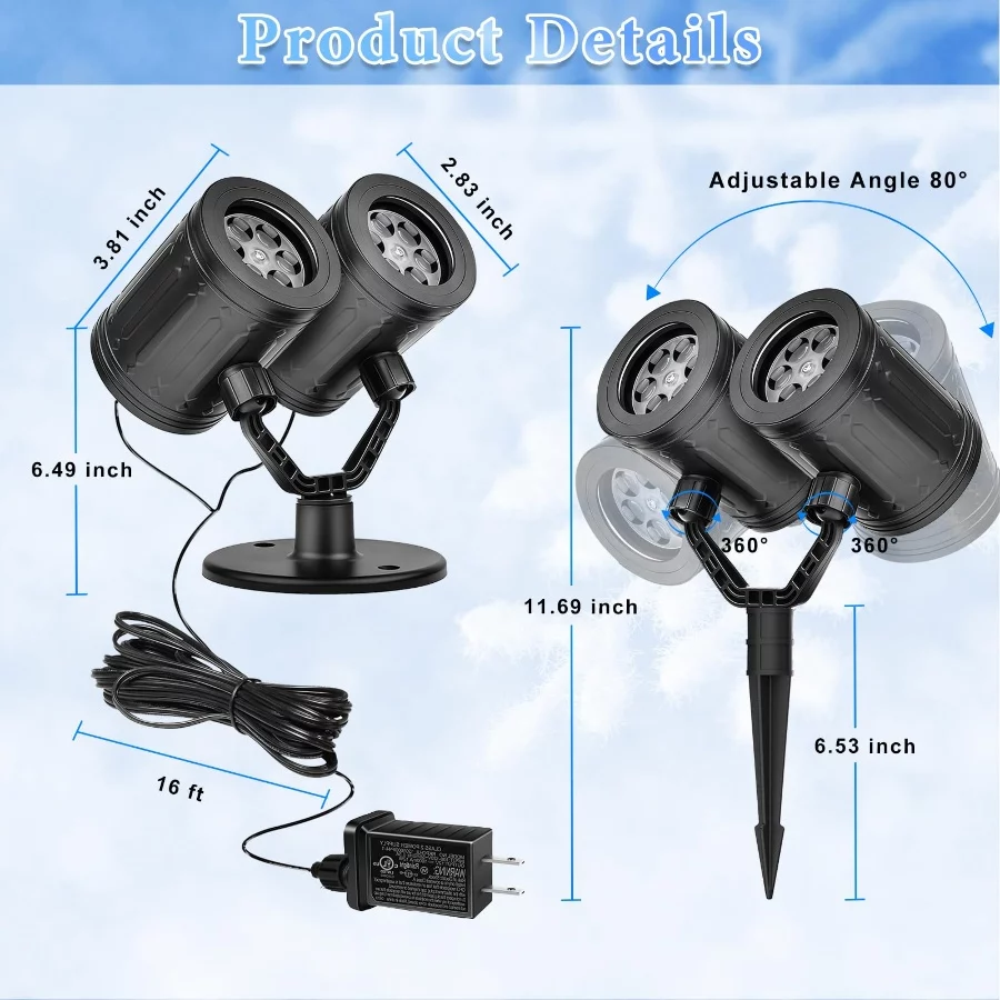 2025 Upgraded Snowflake Christmas Projector Lights Outdoor, Dual Head Snowflake Projector Lights wit - 06 2025 Upgraded Snowflake Christmas Projector Lights Outdoor Dual Head Snowflake Projector Lights wit 06
