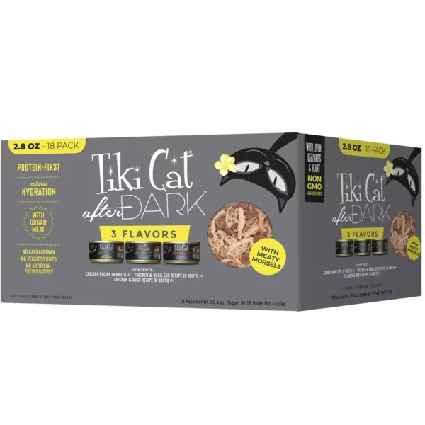 Tiki-C After Dark Adult Cat Food - High Protein, With Organ Meat, Chicken & Quail Egg, 12 Count