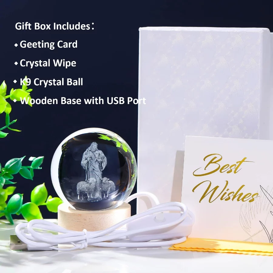 3D Crystal Cross Jesus Figurine Statue, 3D Jesus Nativity Scene Crystal Ball Night Light with Cross - 01 3D Crystal Cross Jesus Figurine Statue 3D Jesus Nativity Scene Crystal Ball Night Light with Cross 01