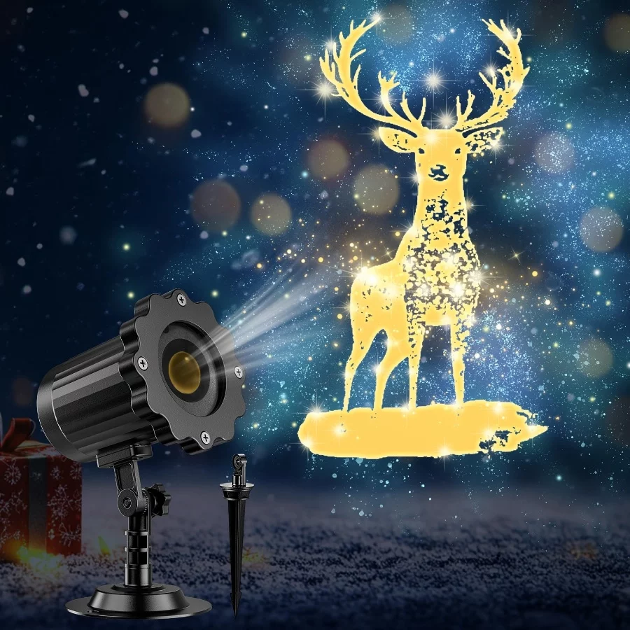 3D Dynamic Christmas Projector Lights Outdoor Indoor-2024 Upgrade Reindeer Christmas Decorations,Wat - 07 3D Dynamic Christmas Projector Lights Outdoor Indoor 2024 Upgrade Reindeer Christmas DecorationsWat 07