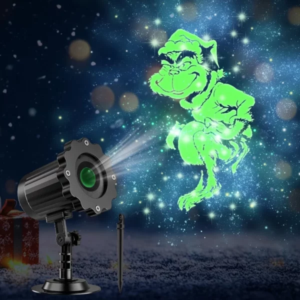 2025 Double Head Snowflake Projector Lights Outdoor 360° Rotating IP65 Waterproof LED Christmas Light with Timer for Xmas Party Home