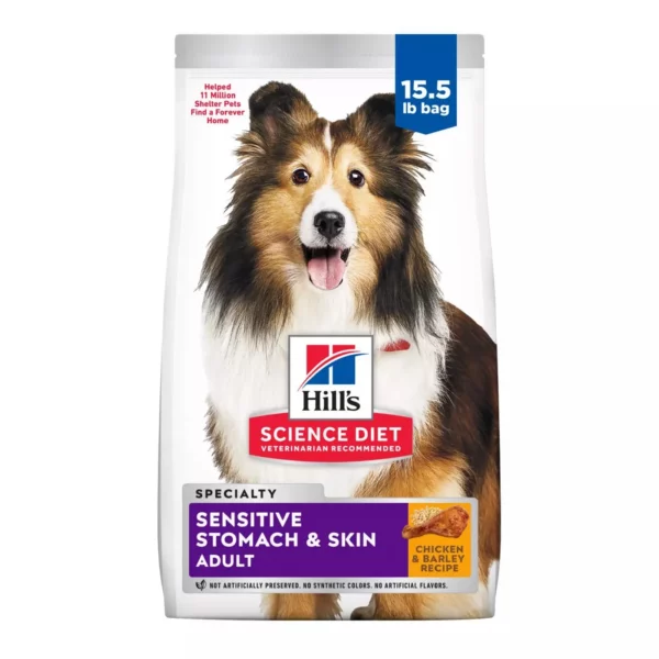 Hill's Science Diet Sensitive Stomach & Skin Adult Dry Dog Food Chicken & Barley 15.5 lb Bag
