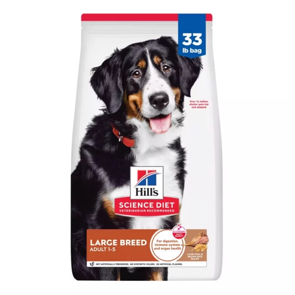 Hill’s Science Diet Large Breed Adult Dry Dog Food – Lamb and Brown Rice Recipe 35 Lb