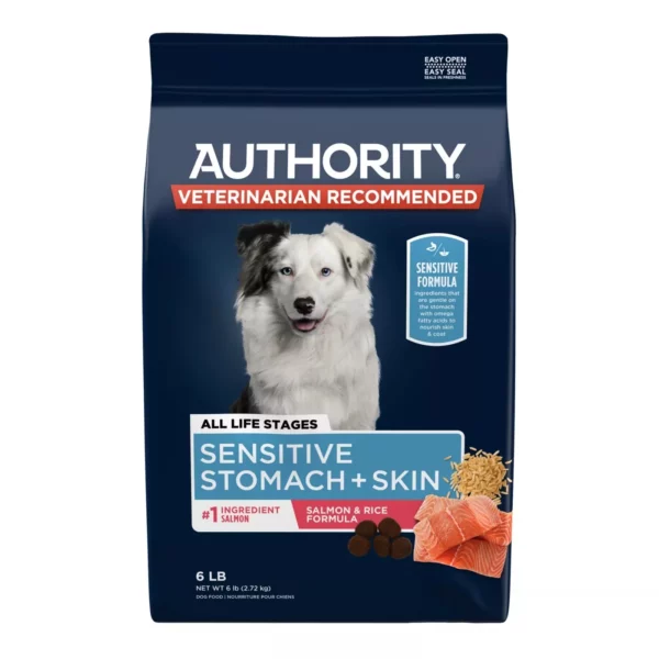 Authority Sensitive Stomach and Skin All Life Stages Dry Dog Food - Salmon and Rice 6 Lb