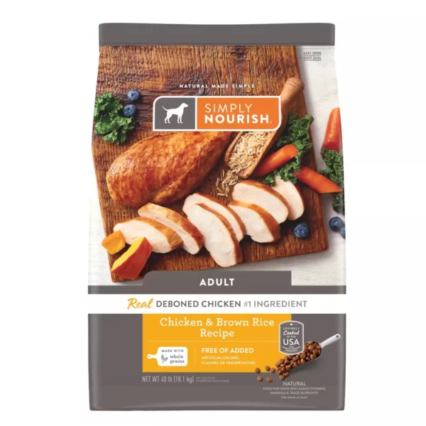 Simply Nourish Original Adult Dry Dog Food - Chicken and Brown Rice - 40 Lb