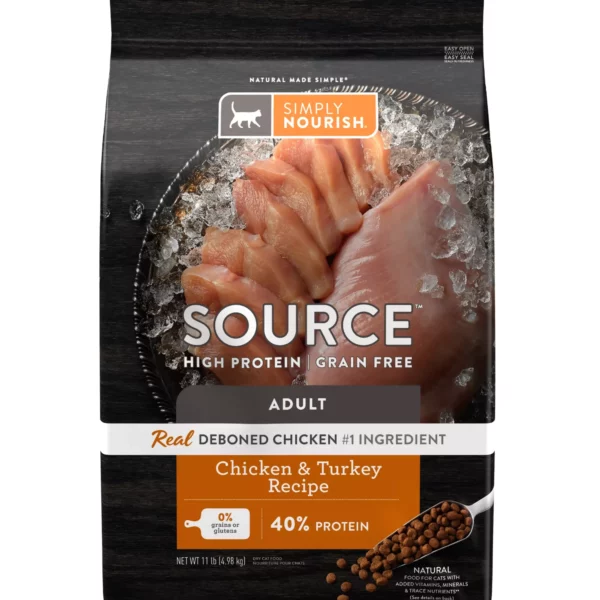 Simply N Source Cat Dry Food - Chicken & Turkey, Natural, High-Protein, Grain Free