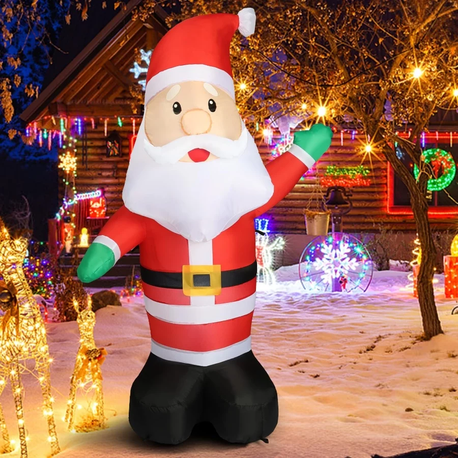 5FT Christmas Inflatable Hello Santa Claus, Christmas Blow Up Yard Outdoor Decor with Build in LEDs, - 08 5FT Christmas Inflatable Hello Santa Claus Christmas Blow Up Yard Outdoor Decor with Build in LEDs 08