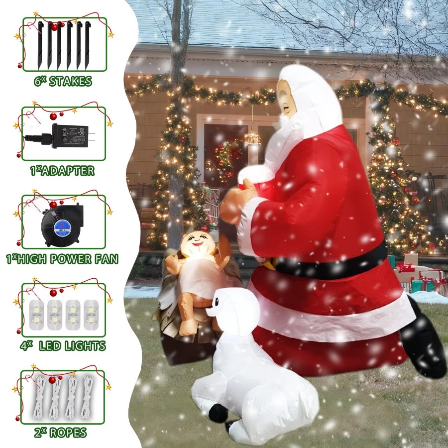 5FT Christmas Inflatables Jesus Nativity Scene Outdoor Decorations,Inflatable The Birth of Jesus Sce - 02 5FT Christmas Inflatables Jesus Nativity Scene Outdoor DecorationsInflatable The Birth of Jesus Sce 02