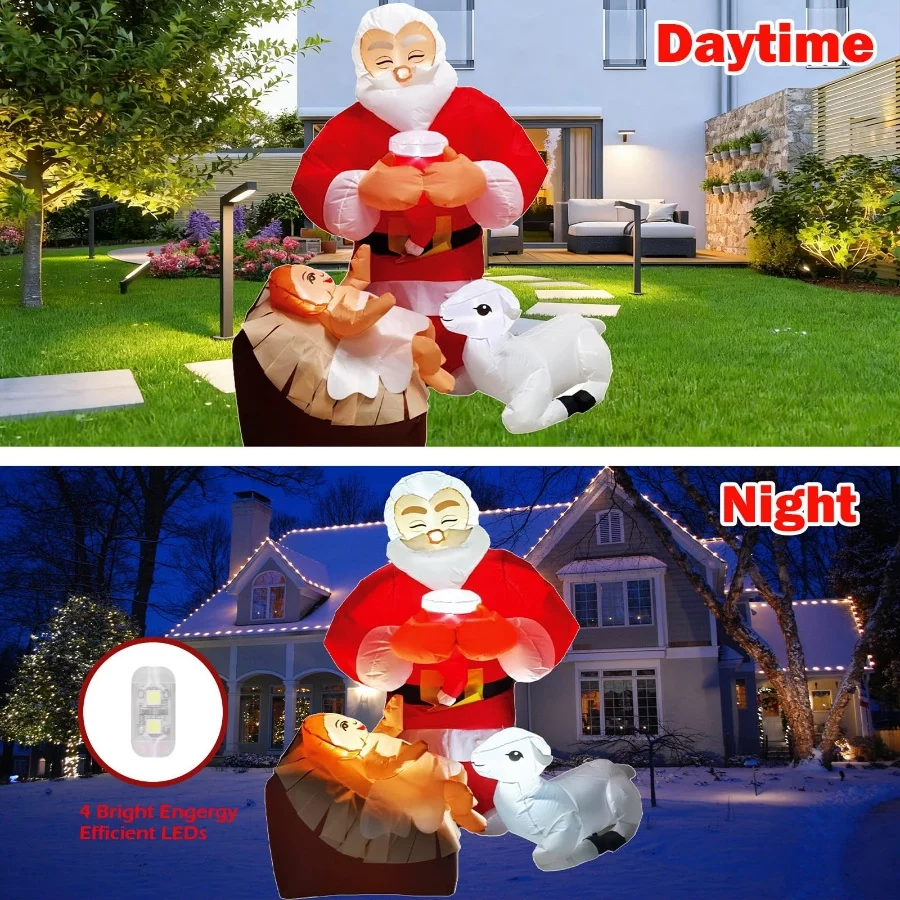 5FT Christmas Inflatables Jesus Nativity Scene Outdoor Decorations,Inflatable The Birth of Jesus Sce - 06 5FT Christmas Inflatables Jesus Nativity Scene Outdoor DecorationsInflatable The Birth of Jesus Sce 06