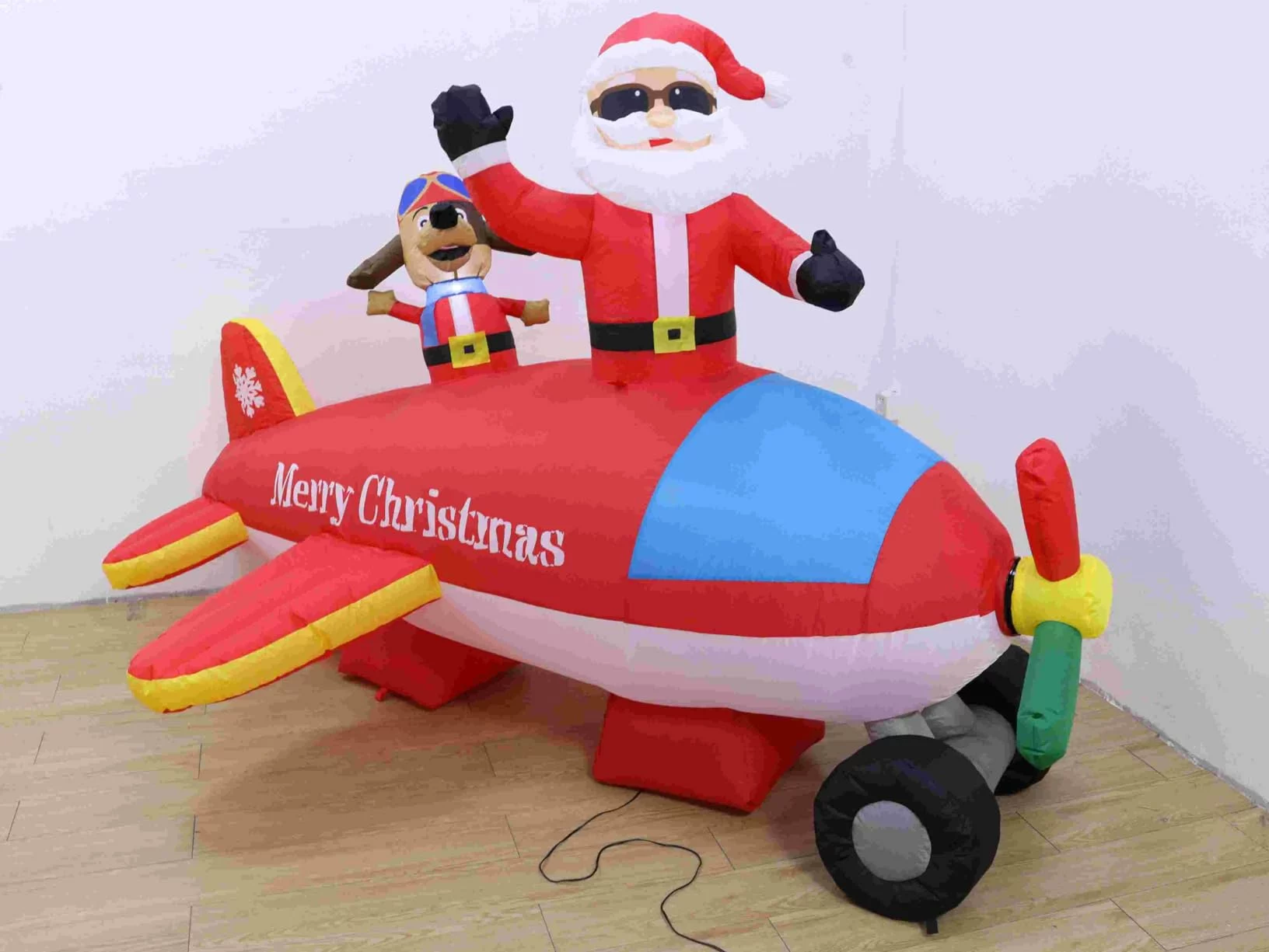 8FT Christmas Inflatable Helicopter Santa – Animated LED Lighted Blow Up Yard Decoration for Outdoor, Lawn, Garden & Indoor Holiday USA photo review