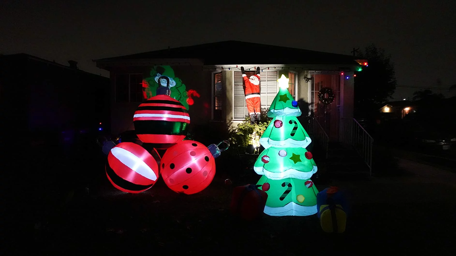 DR.DUDU 5FT Lighted Inflatable Xmas Tree – LED Blow Up Christmas Decoration for Indoor Outdoor Garden, Lawn & Holiday Party USA photo review