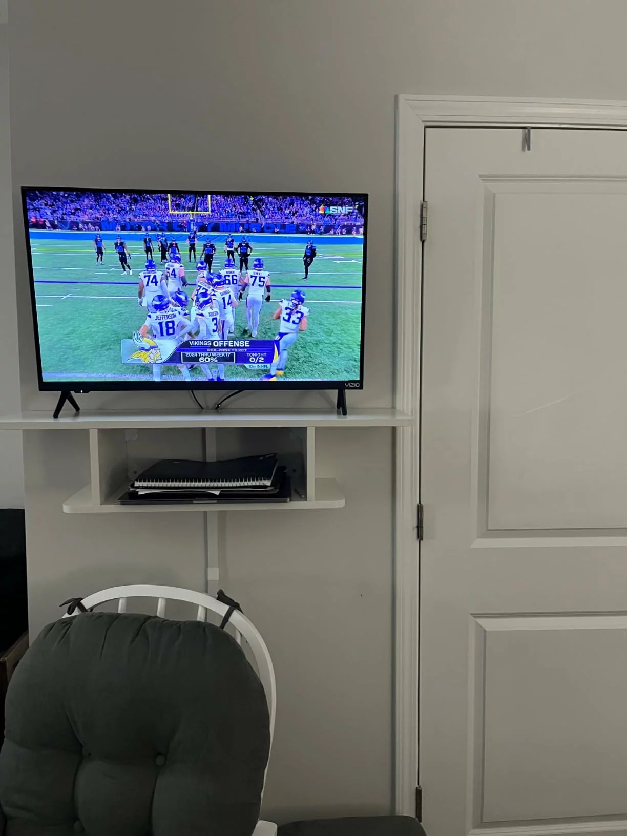 Click to view full screen Entertainment Center Floating TV Shelf For 55 inch Wall Mounted Media Console Rack for Router, DVD Player, PS4, Cable Box, Devices photo review