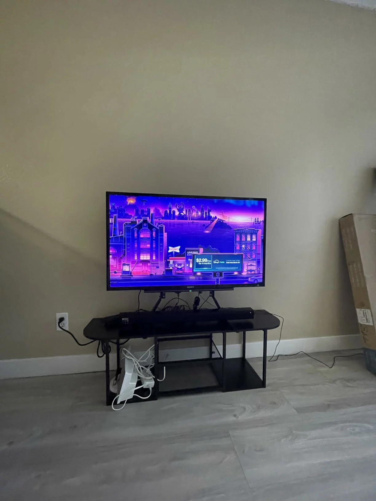 Click to view full screen Floating TV Stand for 55 Inch TV Entertainment Center Wall Mounted Media Console with Open Storage Shelves, Modern photo review
